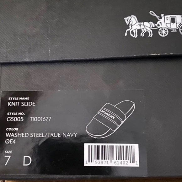 Coach Knit Slides Men’s size 7D New in box Grey - Picture 8 of 8